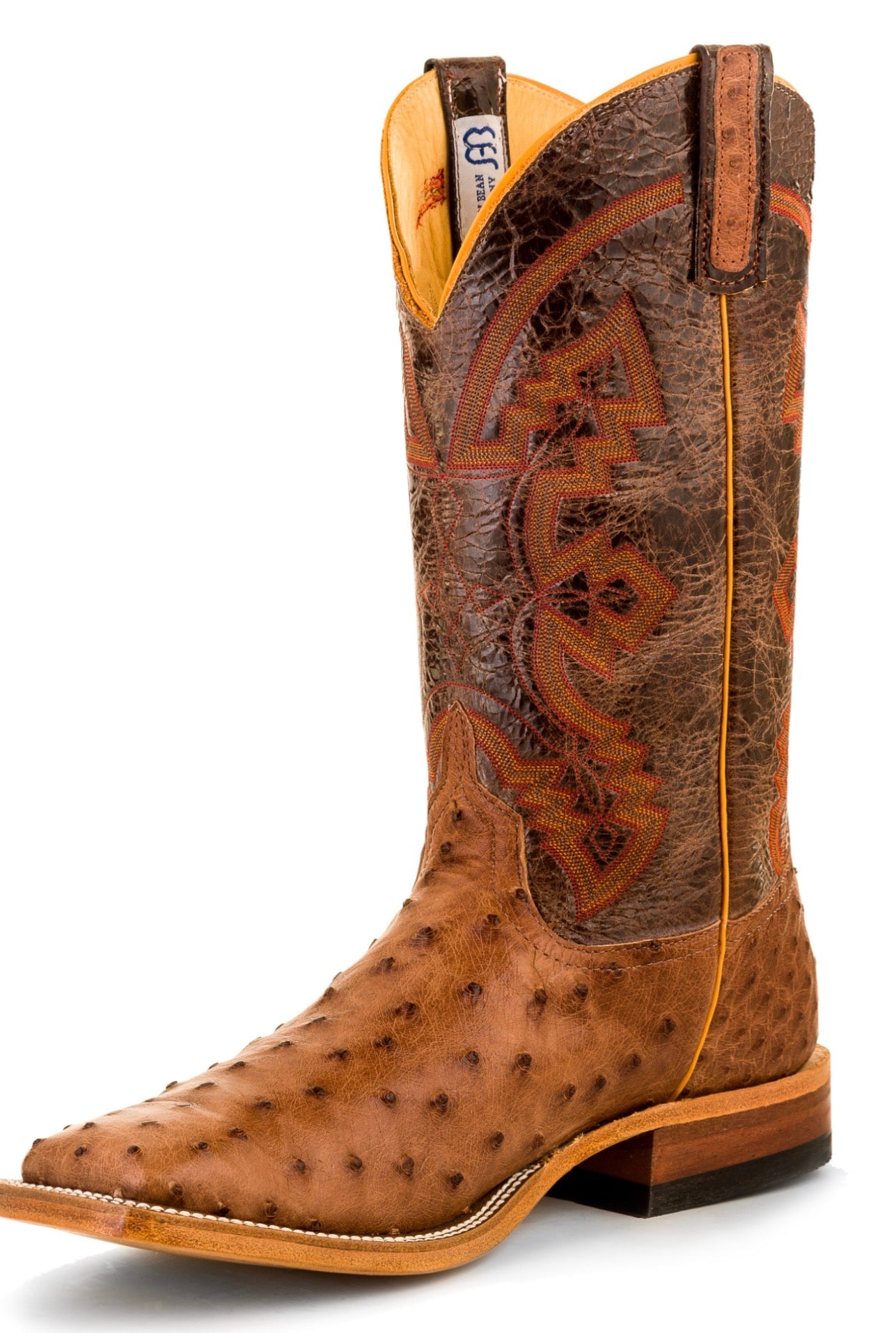 Anderson Bean | Rum Brown Mad Dog Full Quill Ostrich Cowboy Boots – 13” Chocolate Volcano