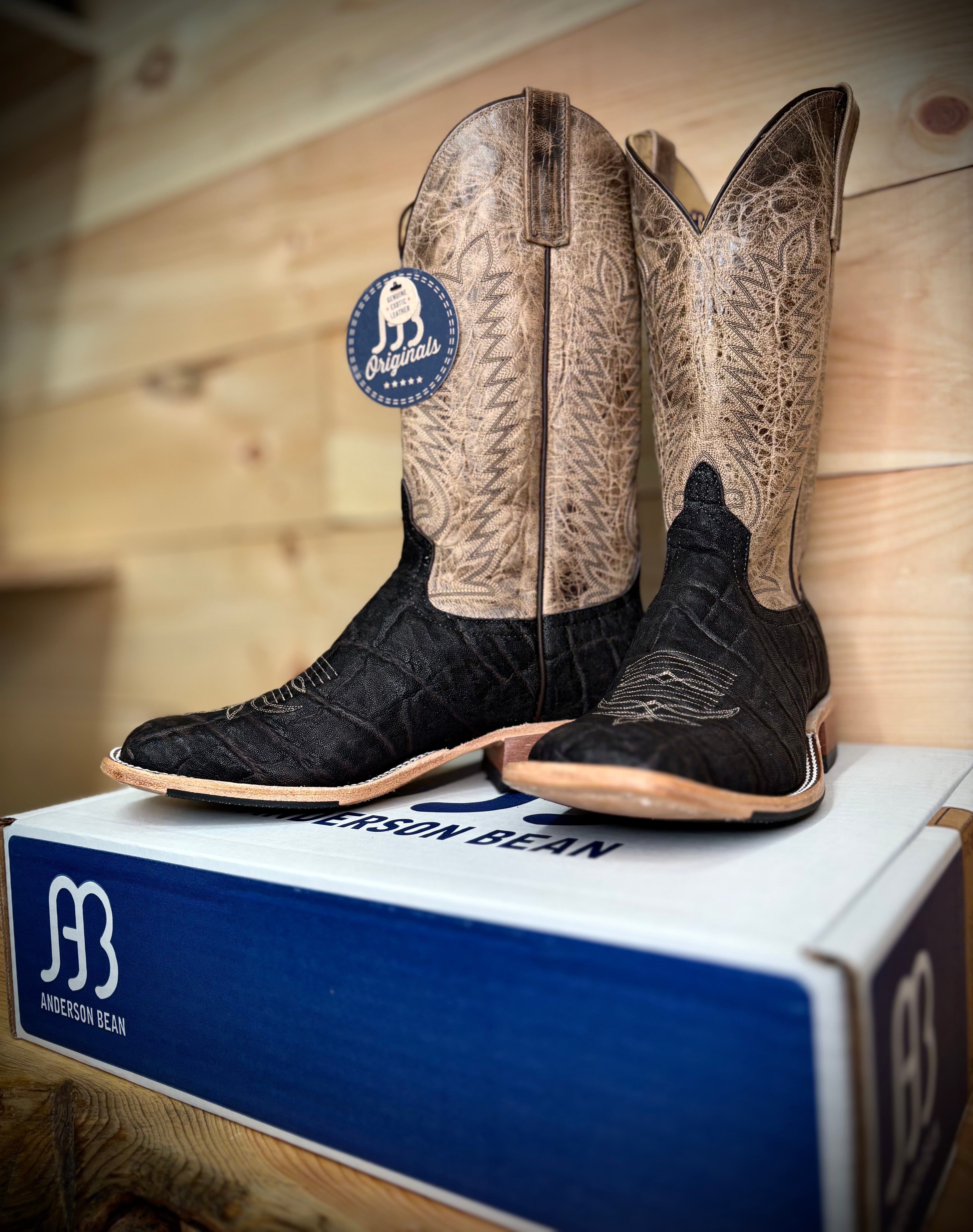 Anderson Bean | Chocolate Elephant Cowboy Boots – 13" Ivory Mad Dog Tops