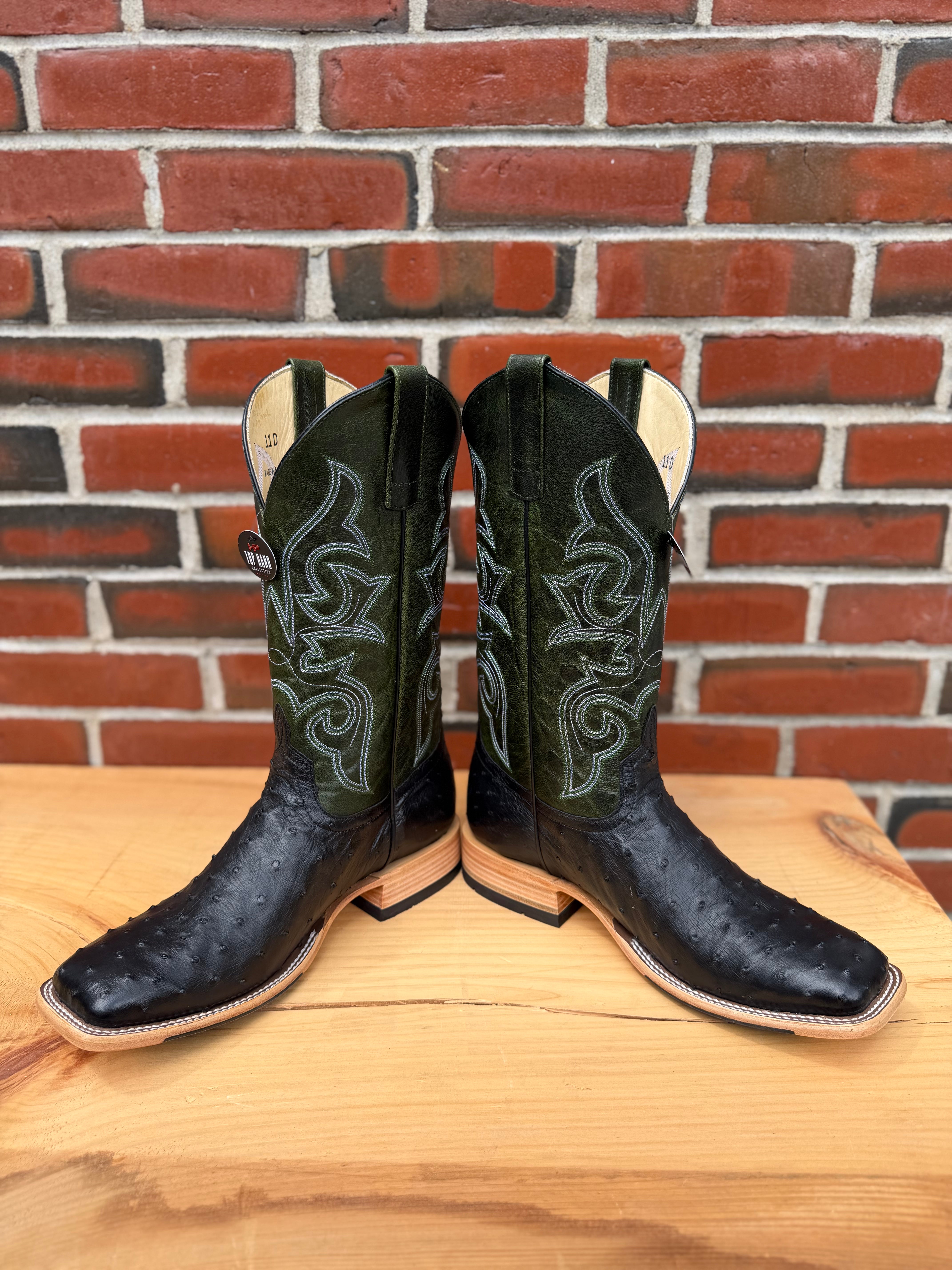 Top Hand Horse Power | Black Full Quill Ostrich Cowboy Boots