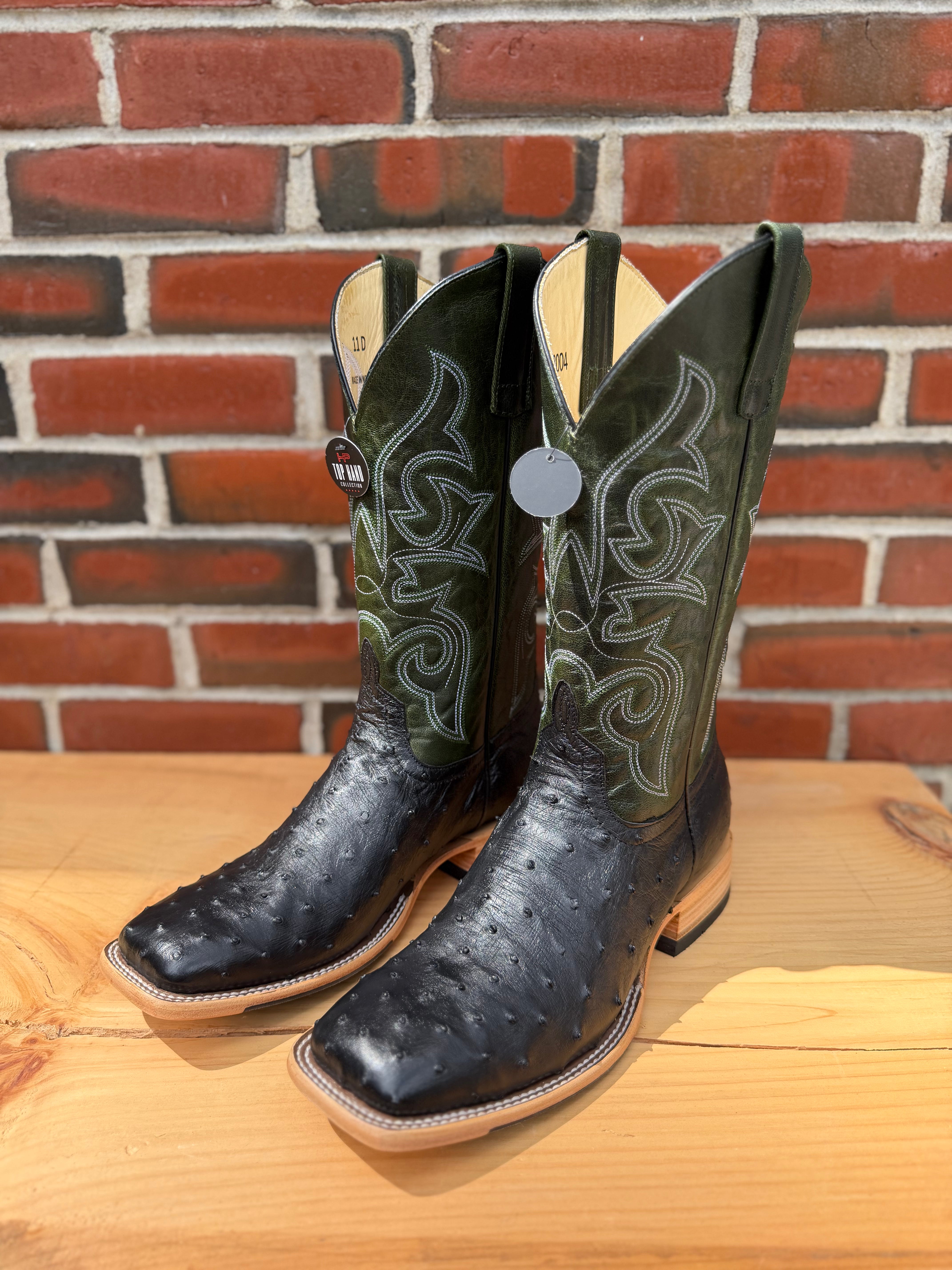 Top Hand Horse Power | Black Full Quill Ostrich Cowboy Boots