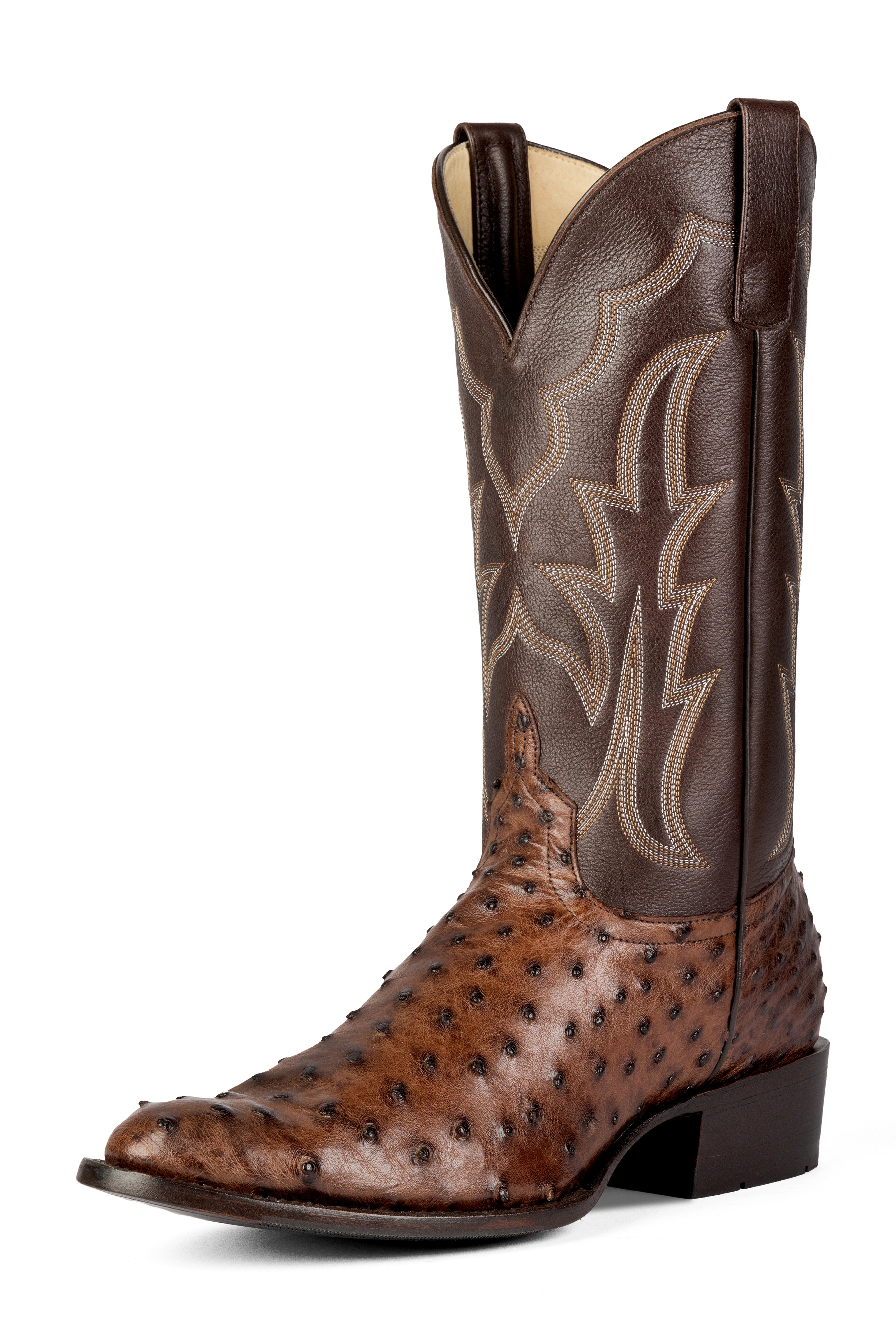 Top Hand Horse Power | Kango Tobacco Full Quill Ostrich Cowboy Boots – 13" Brown Hot Rock Tops (CR Toe)