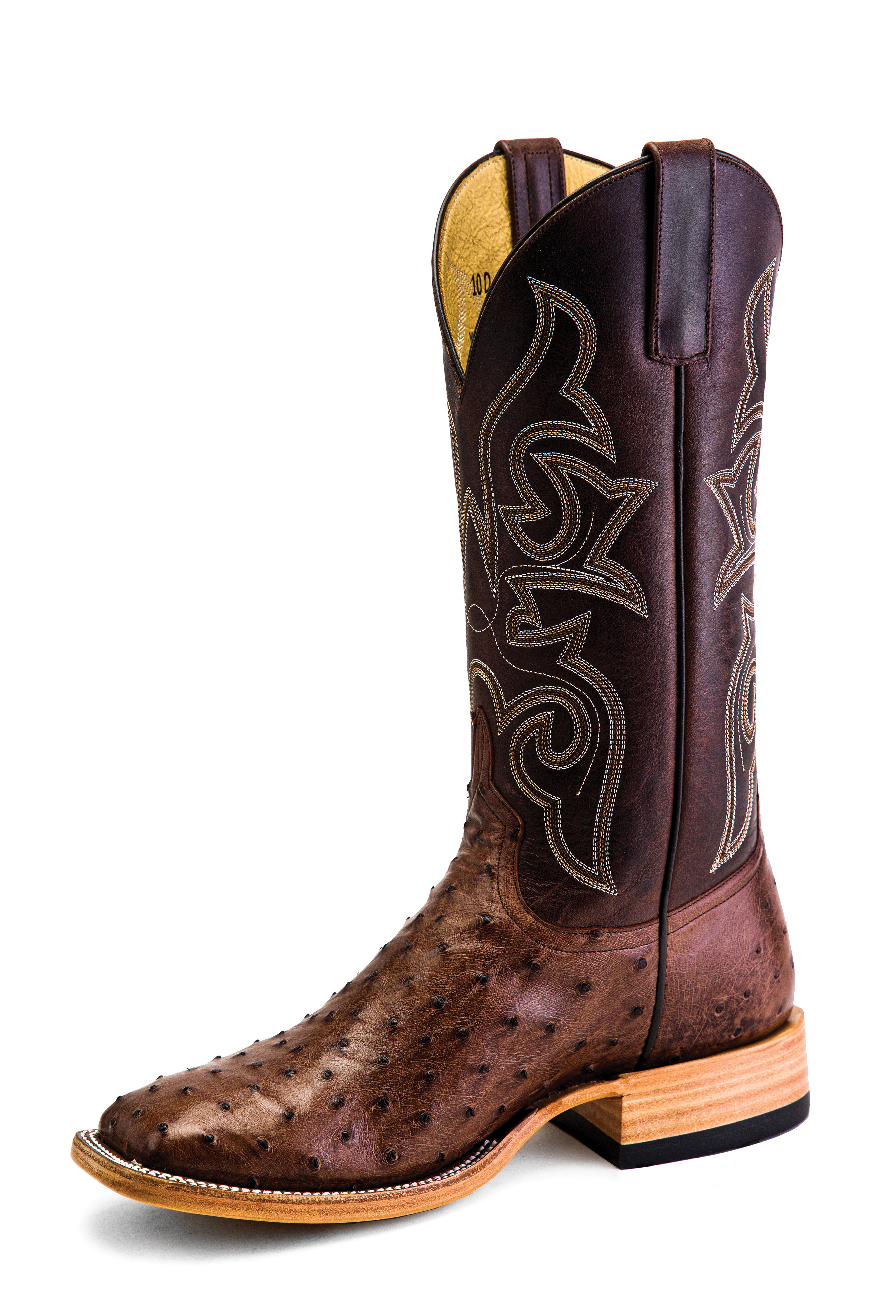 Top Hand Horse Power | Kango Tobac Full Quill Ostrich Cowboy Boots – Wide Square Toe (DB)
