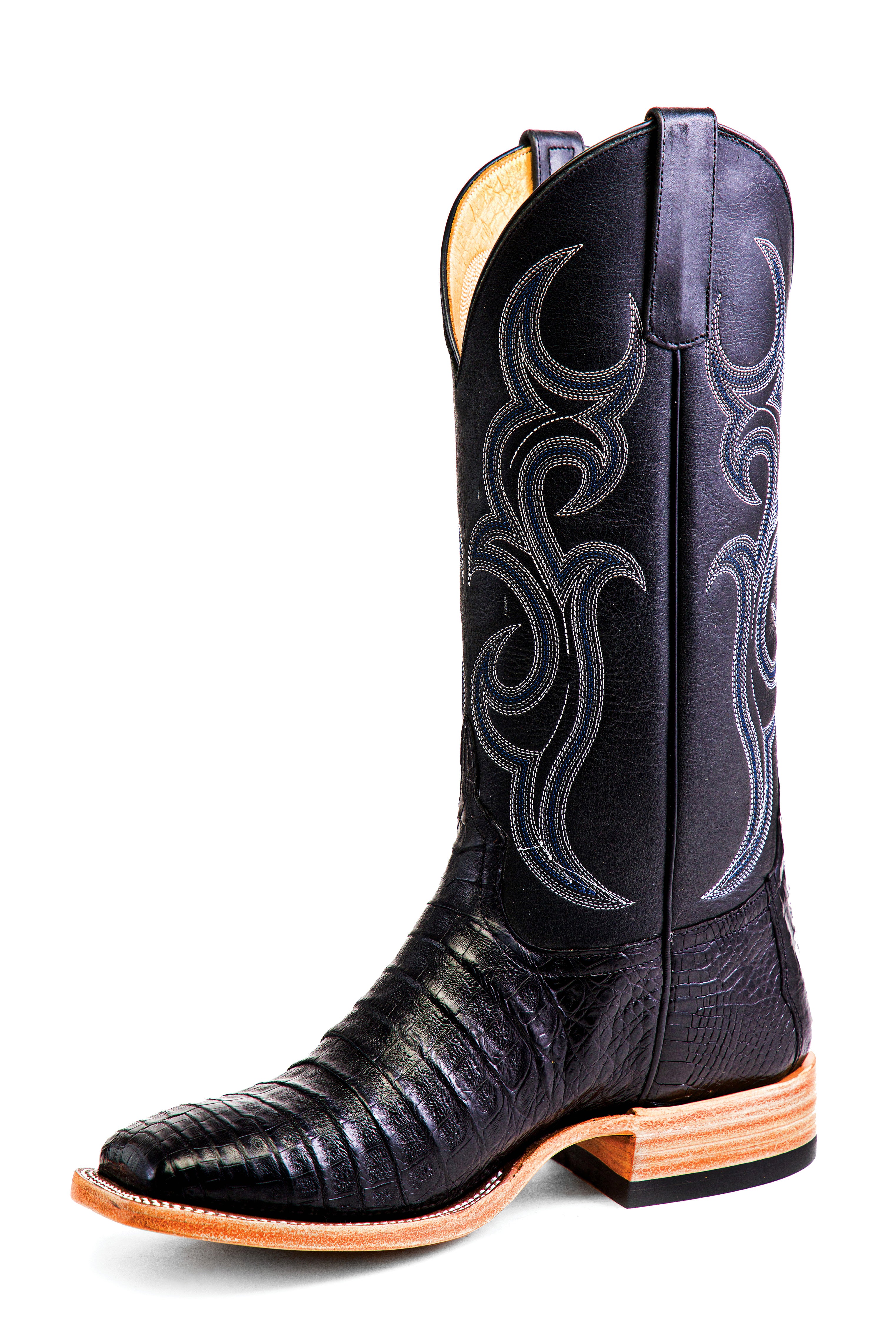 Top Hand Horse Power | Black Caiman Belly Cowboy Boots