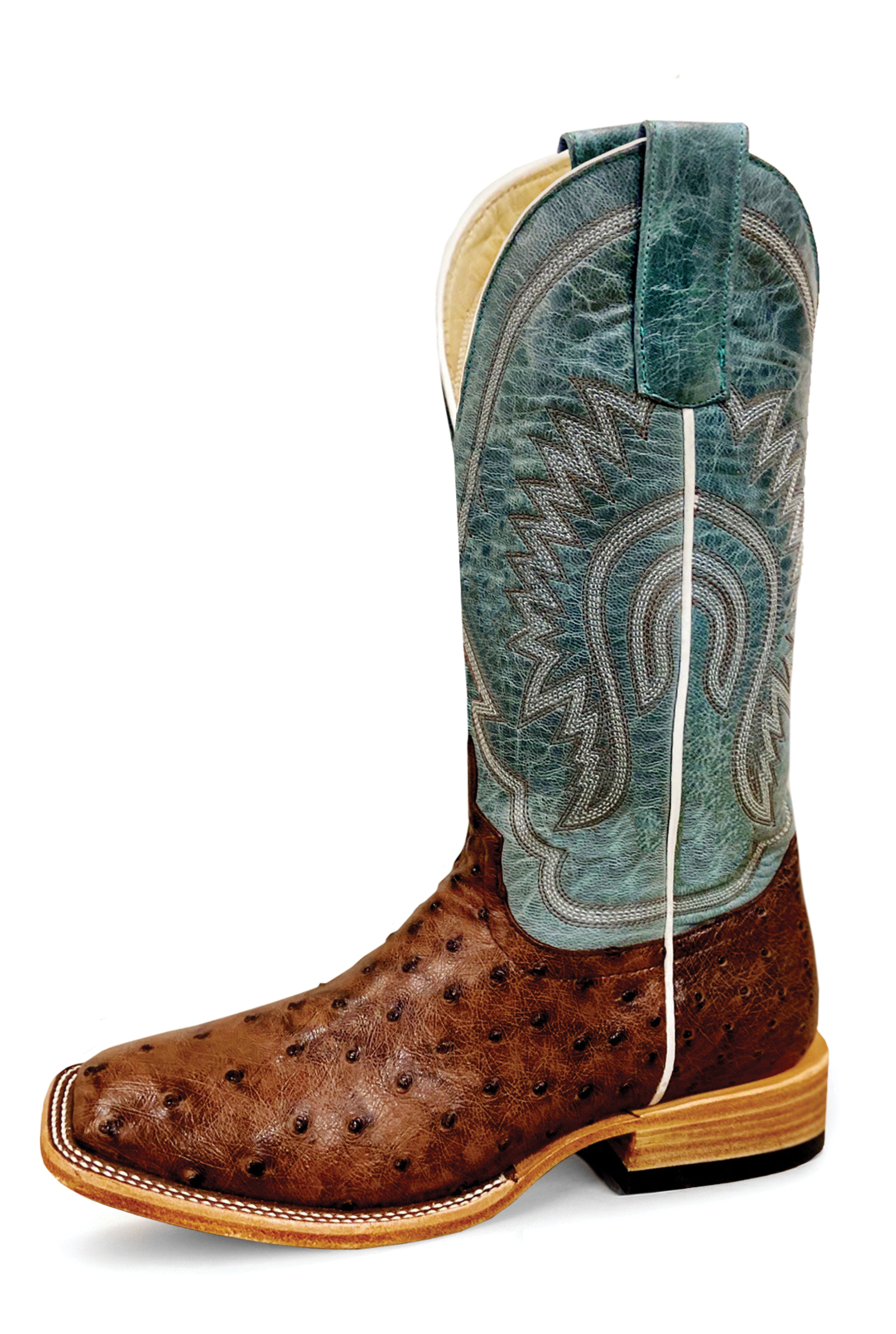 Macie Bean Top Hand | Kango Tobac Full Quill Ostrich Cowgirl Boots – 12" Vail Sky Blue