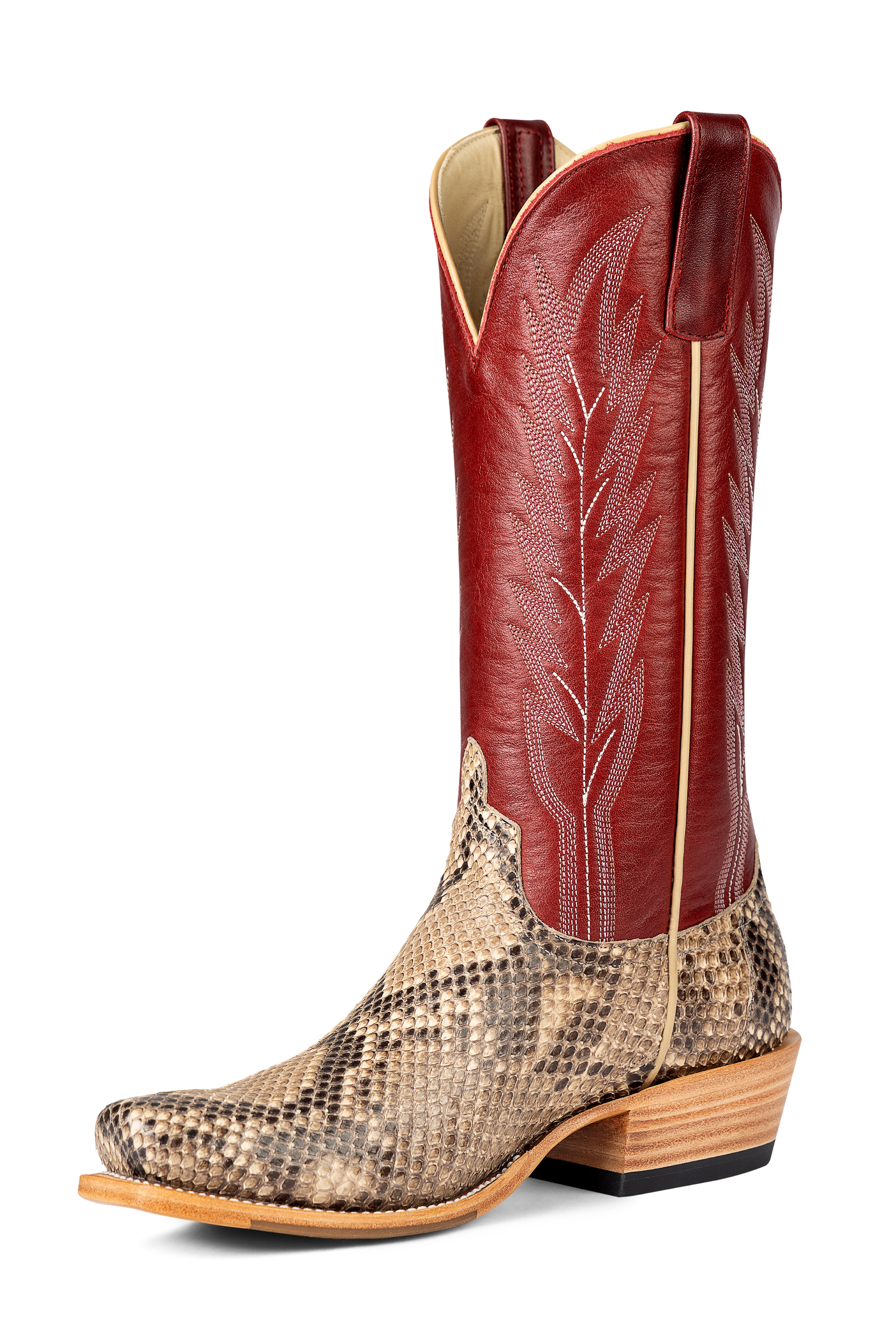 Macie Bean Top Hand | Mink Python (Belly Cut) 13″ 13" Red Station