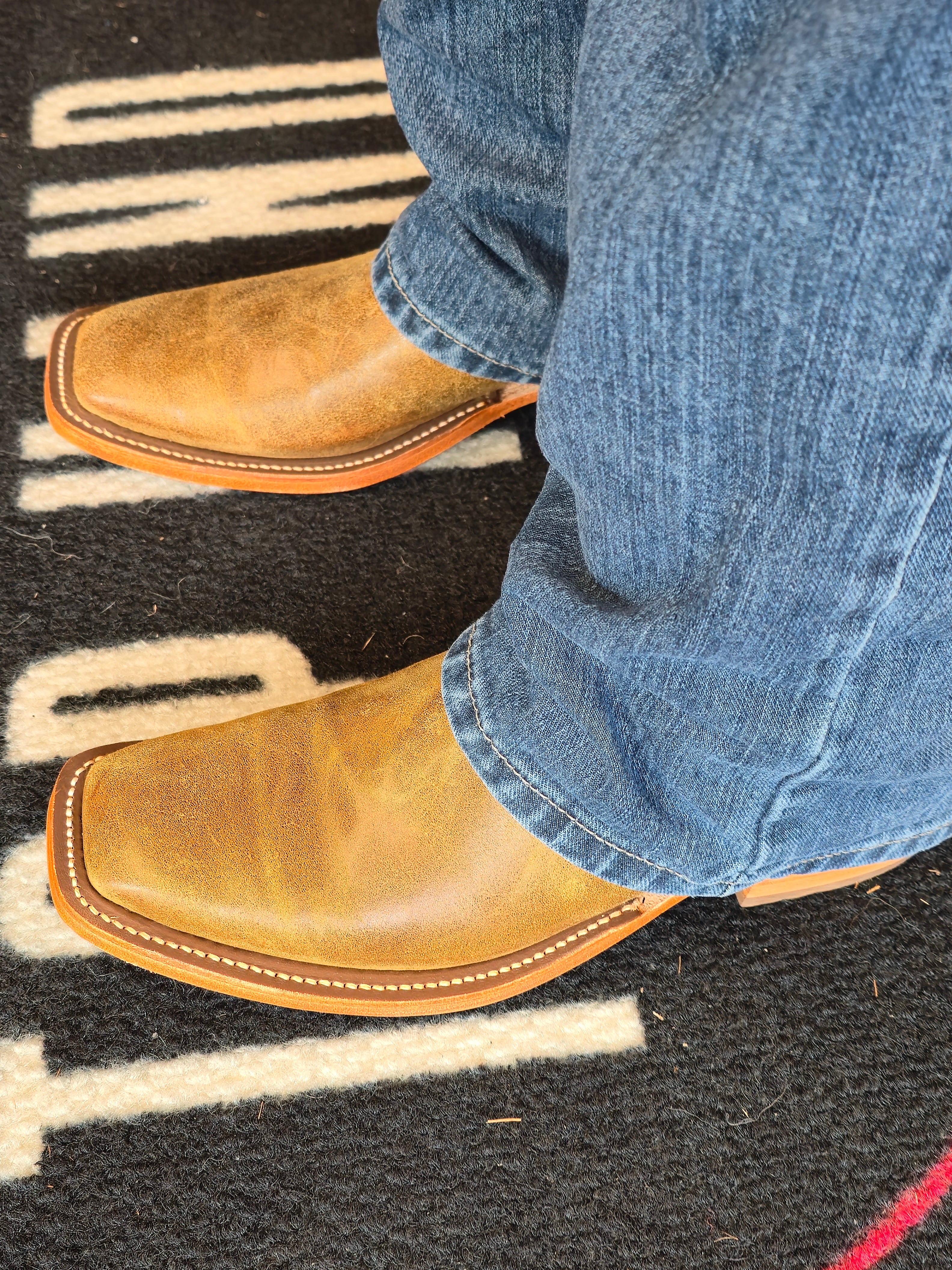 Rios of Mercedes | Tan Double Face Cowboy Boots with 11" Sahara Flannel Tops