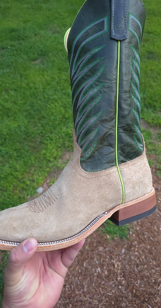 Anderson Bean | Rust Crazyhorse Cowboy Boots – 13" Emerald Explosion Tops