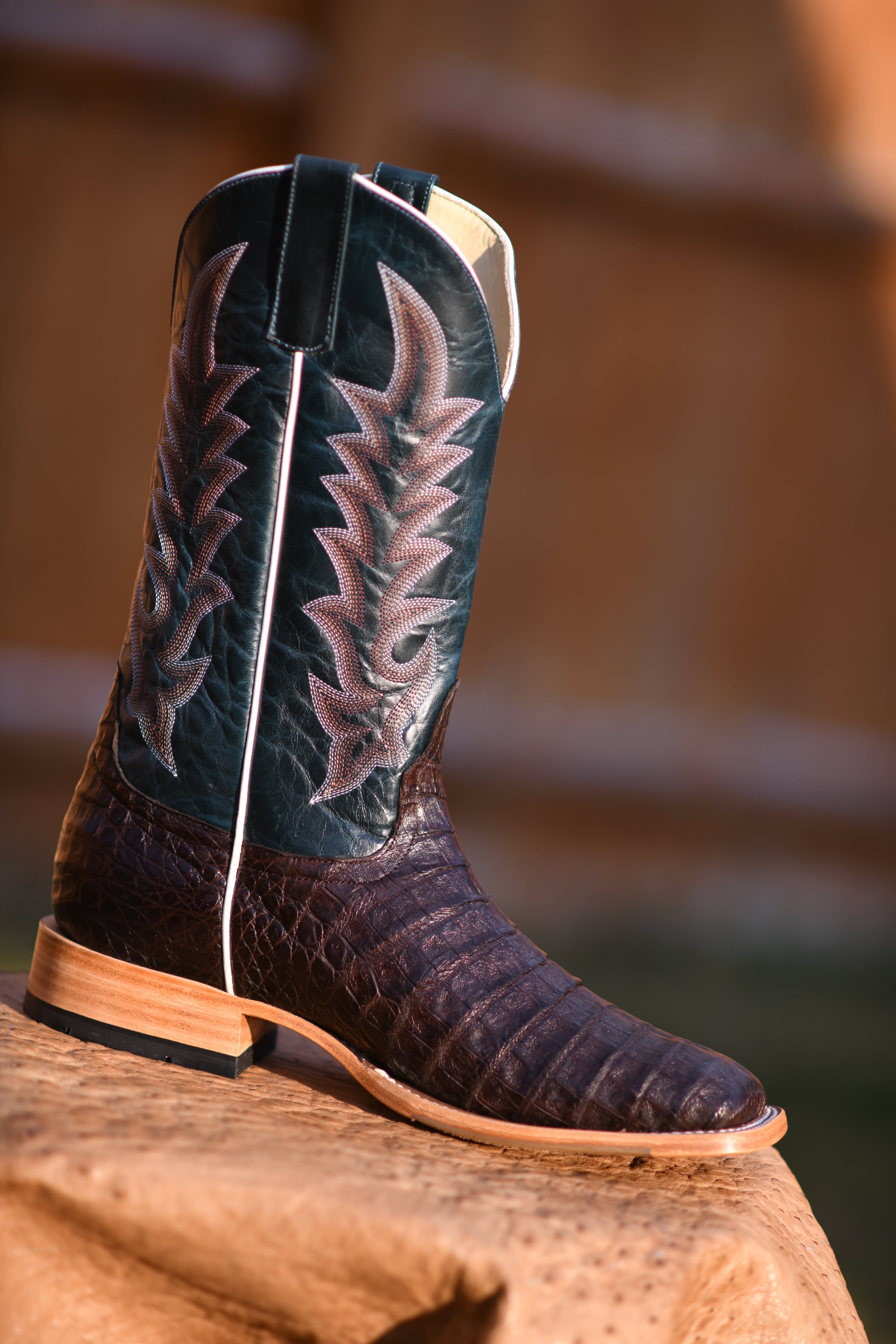 Top Hand Horse Power | Chocolate Caiman Belly Cowboy Boots