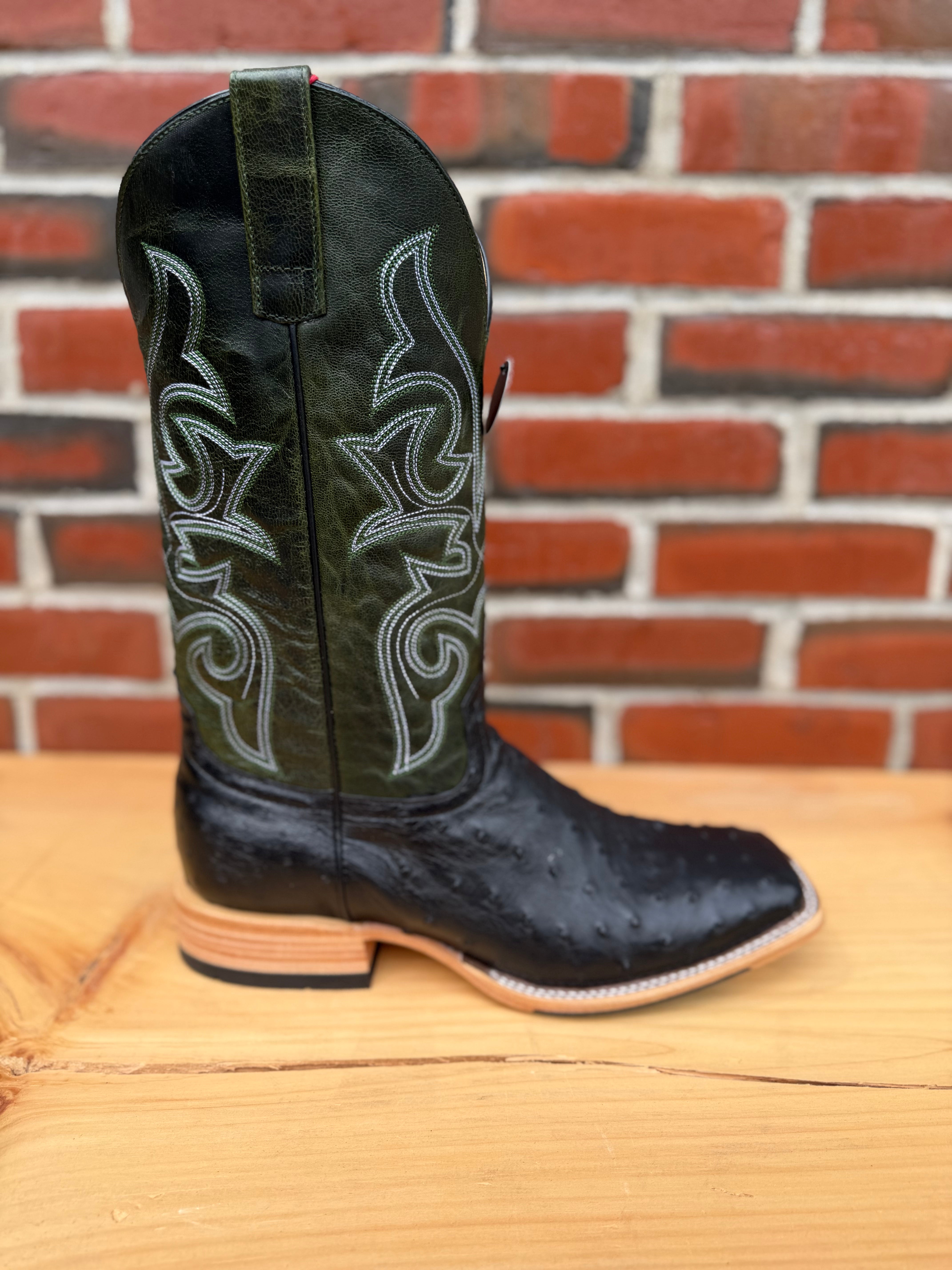 Top Hand Horse Power | Black Full Quill Ostrich Cowboy Boots