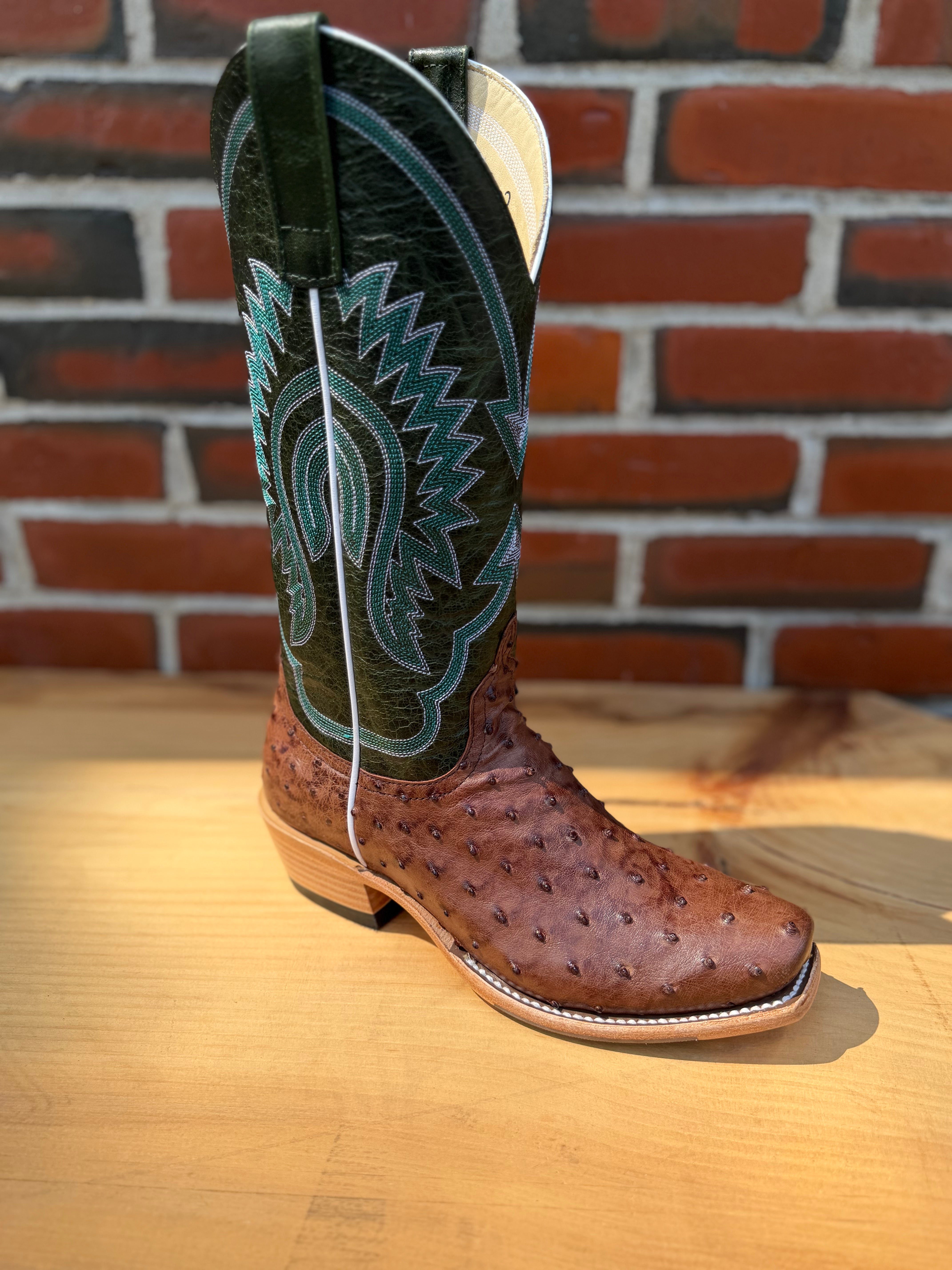 Kango Tobac Full Quill Ostrich - Emerald Explosion