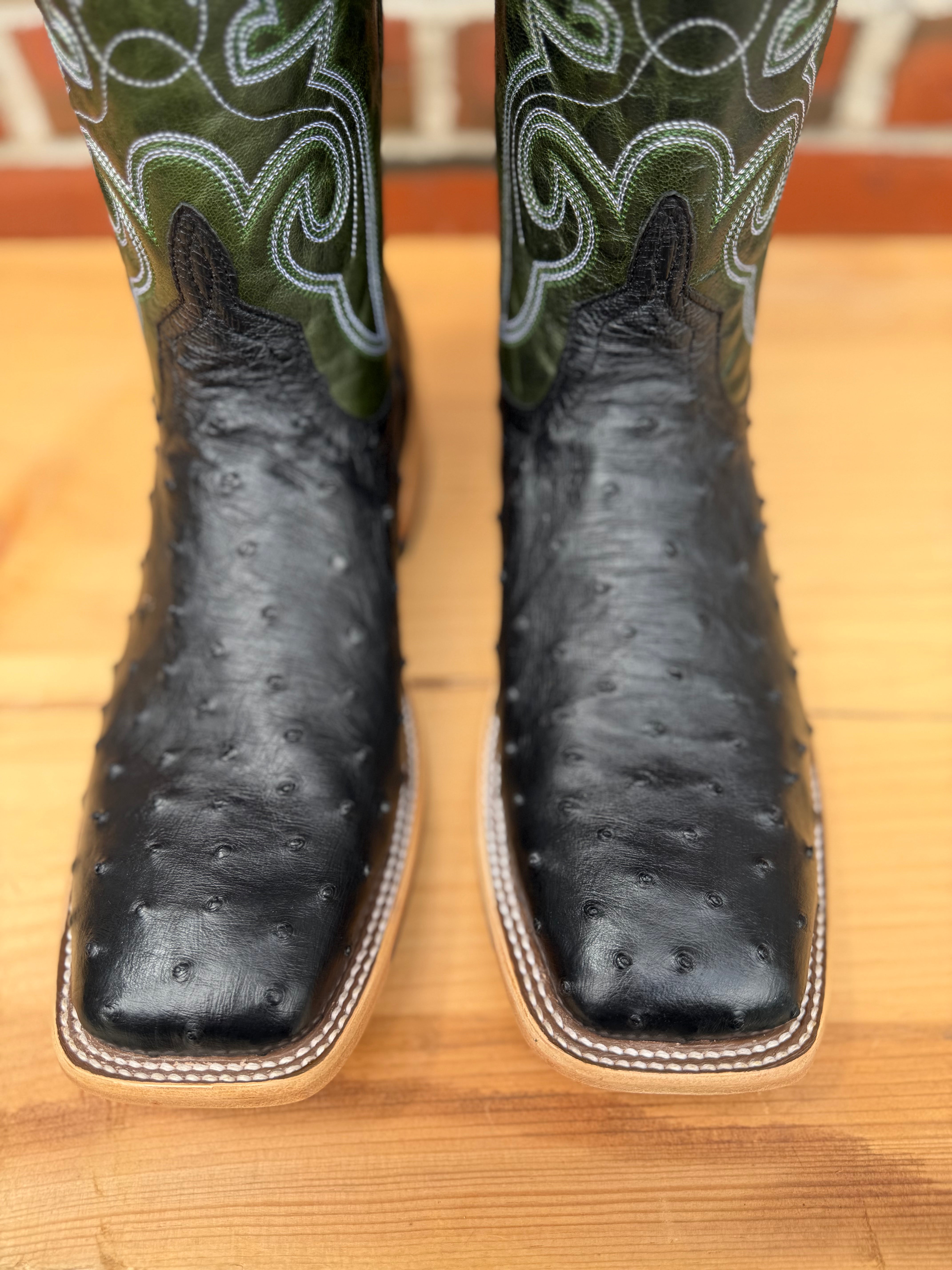 Top Hand Horse Power | Black Full Quill Ostrich Cowboy Boots