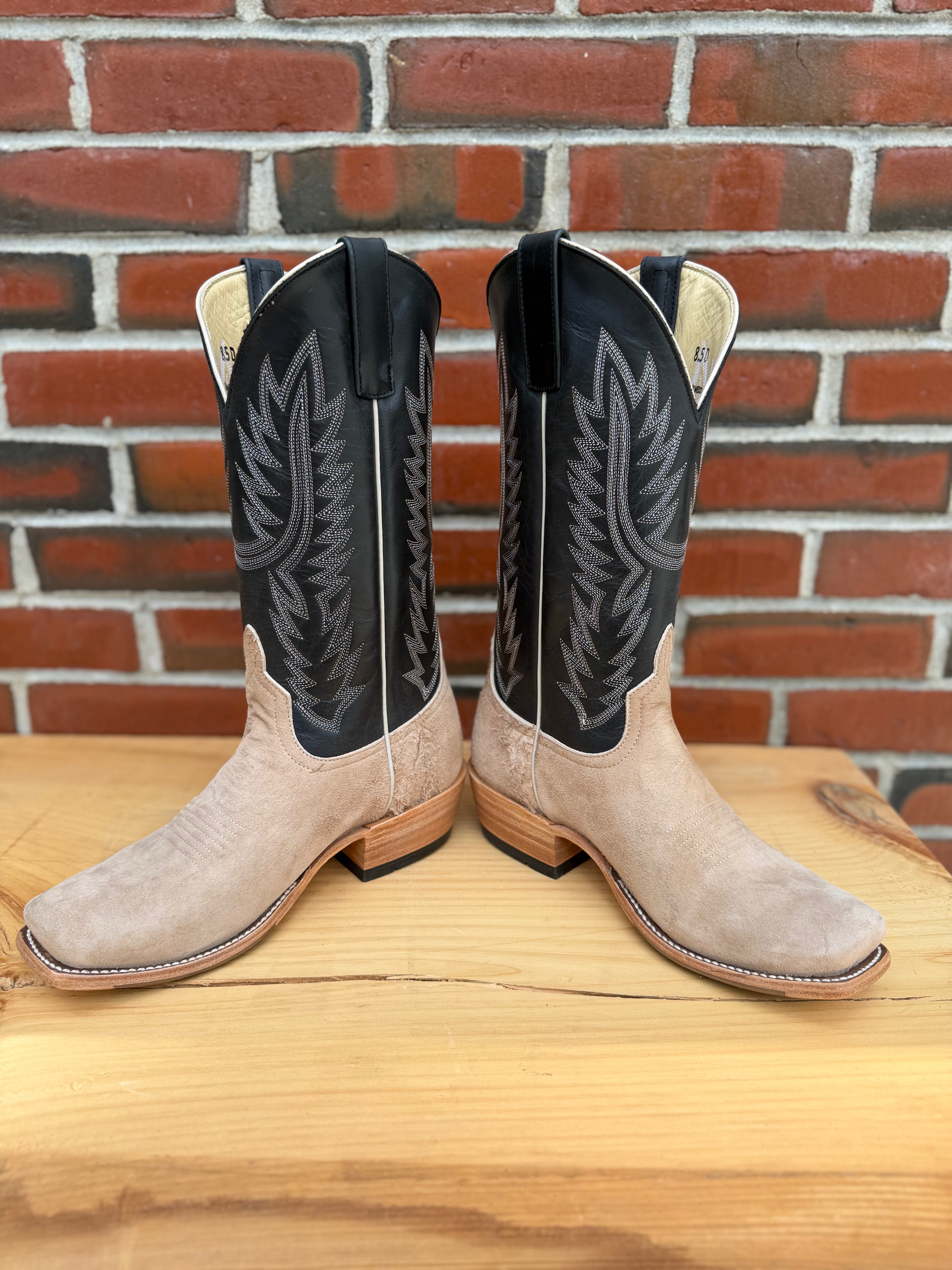 Top Hand Horse Power | Tan Vintage Smooth Ostrich Rough Out Cowboy Boots
