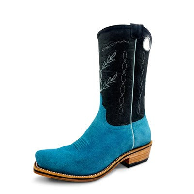 Top Hand Horse Power | Blue Turquoise Suede Cowboy Boots