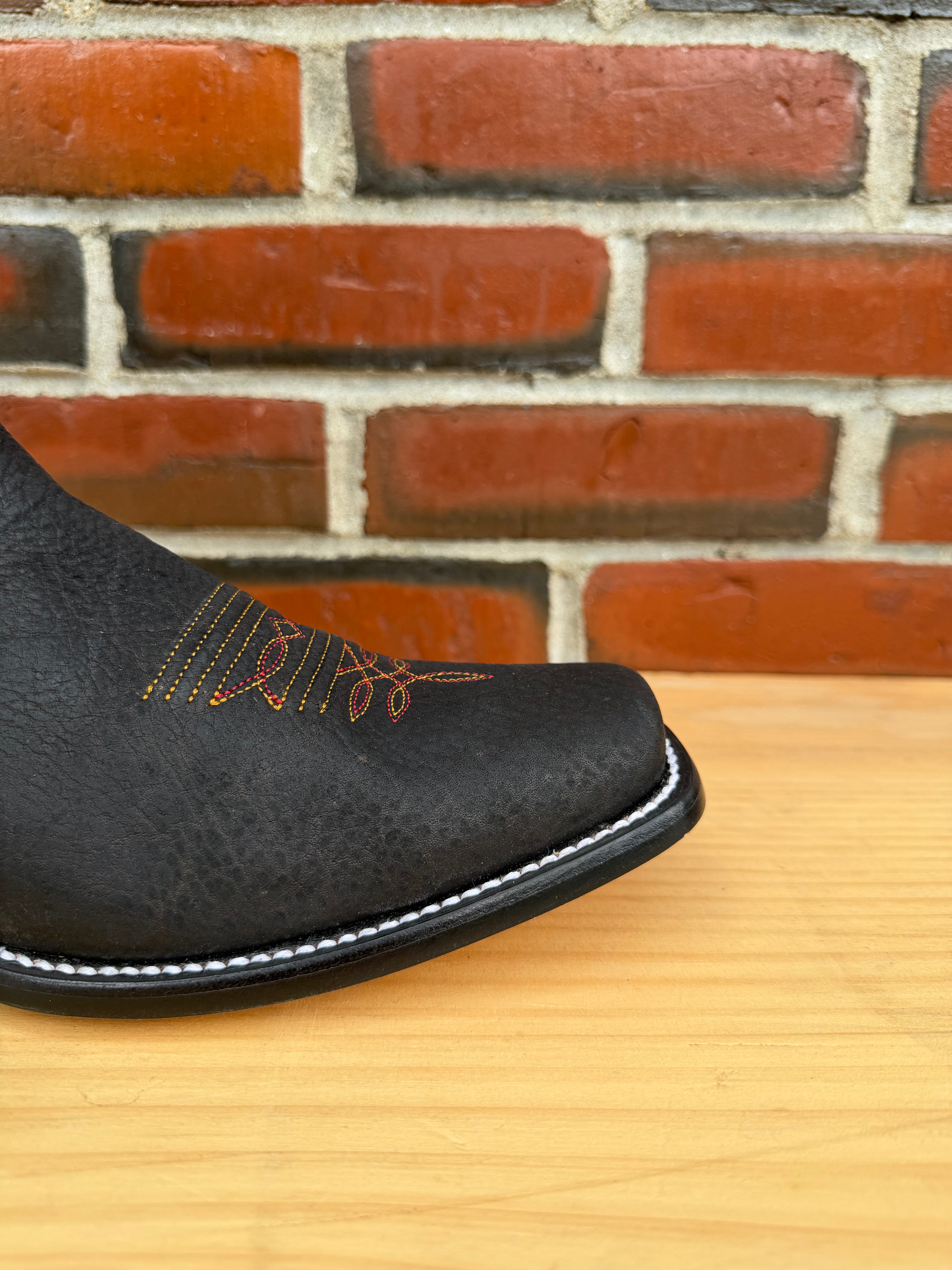 Hondo Exclusive | Black Crazy Shoulder Cowboy Boots – 14" Black Crater Tops (Cutter Toe)