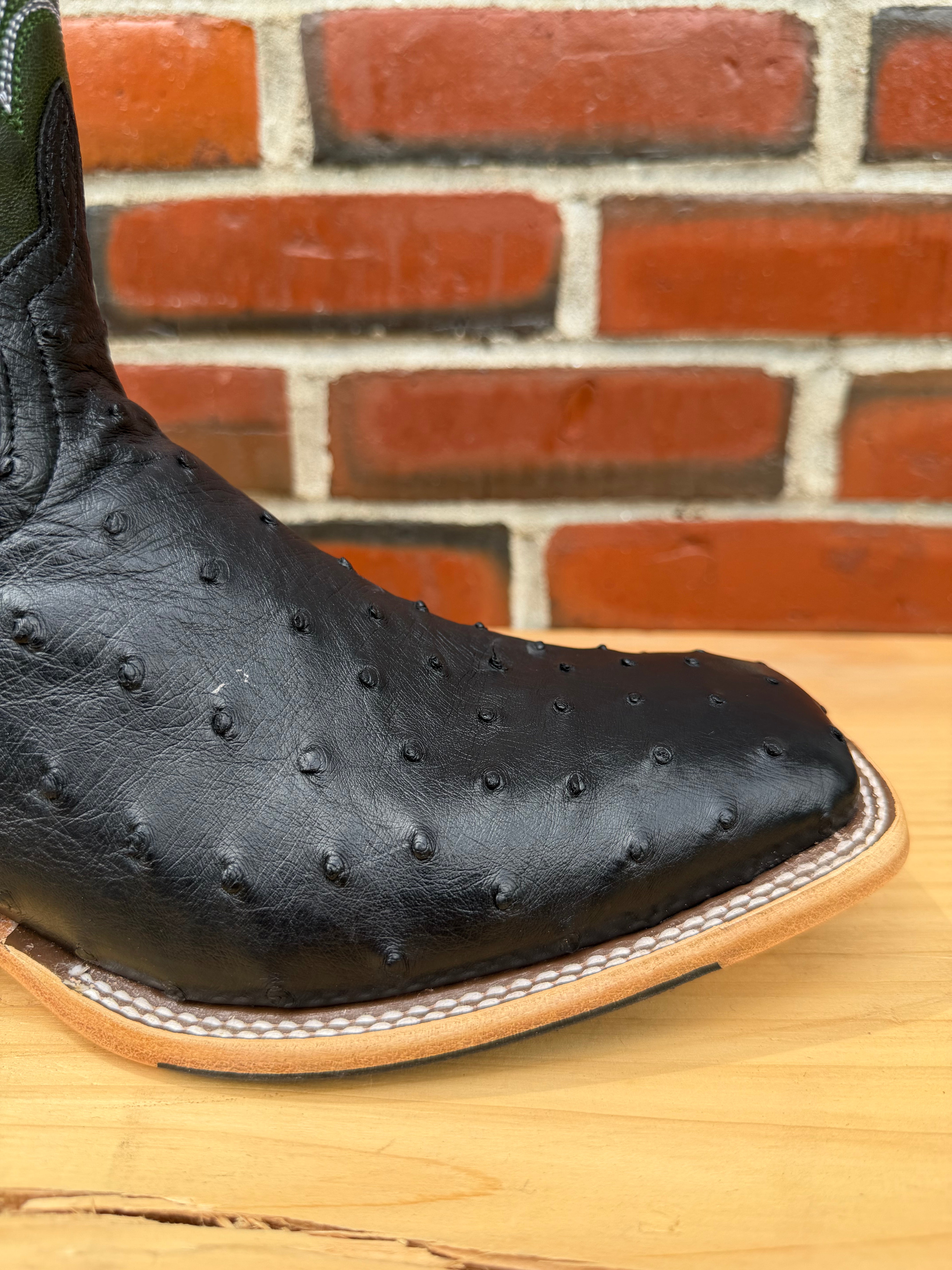 Top Hand Horse Power | Black Full Quill Ostrich Cowboy Boots