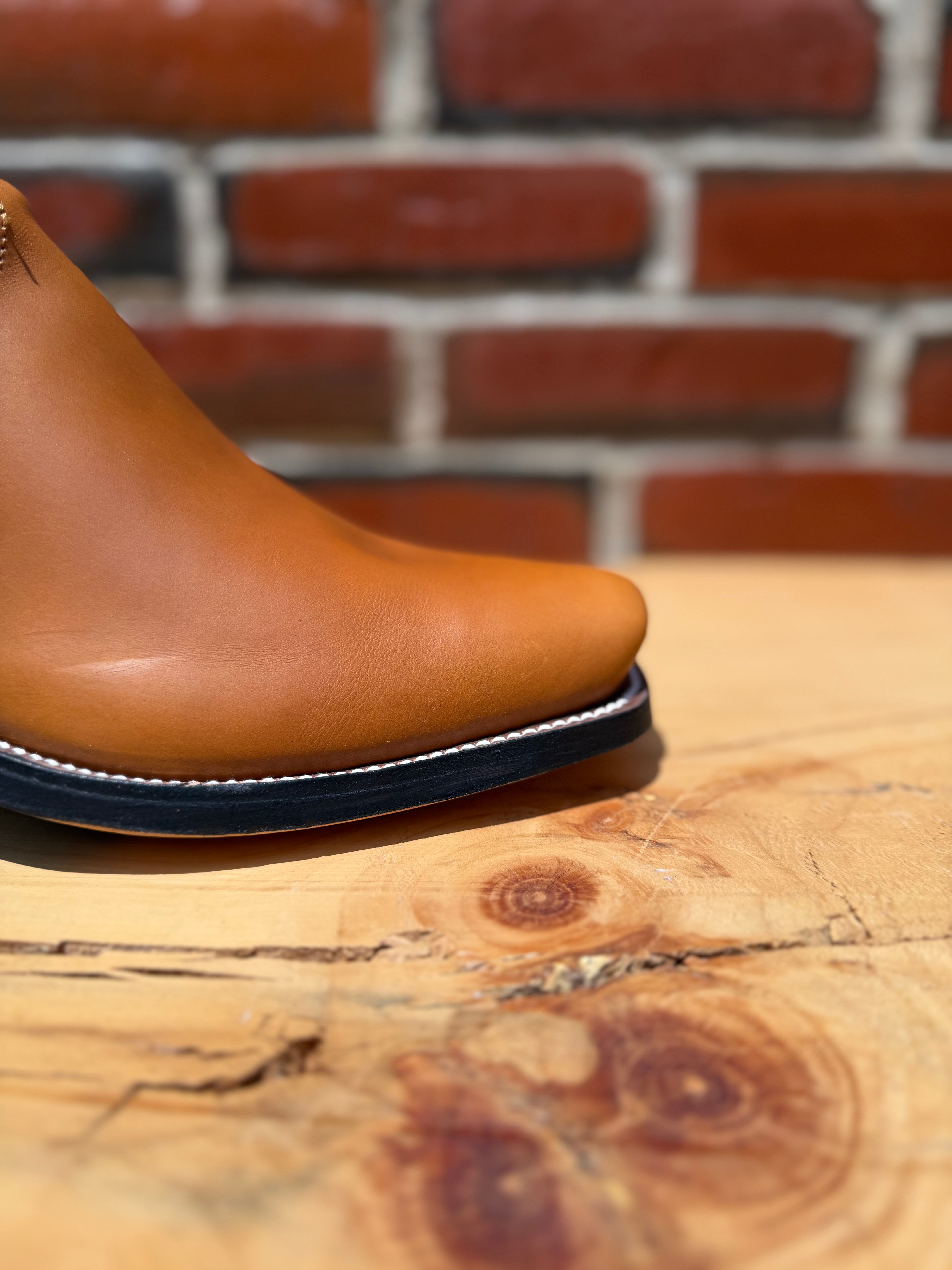 Olathe CB3 | Tan Orly Cowboy Boots – 13" Bone Madcat Tops (O Toe)