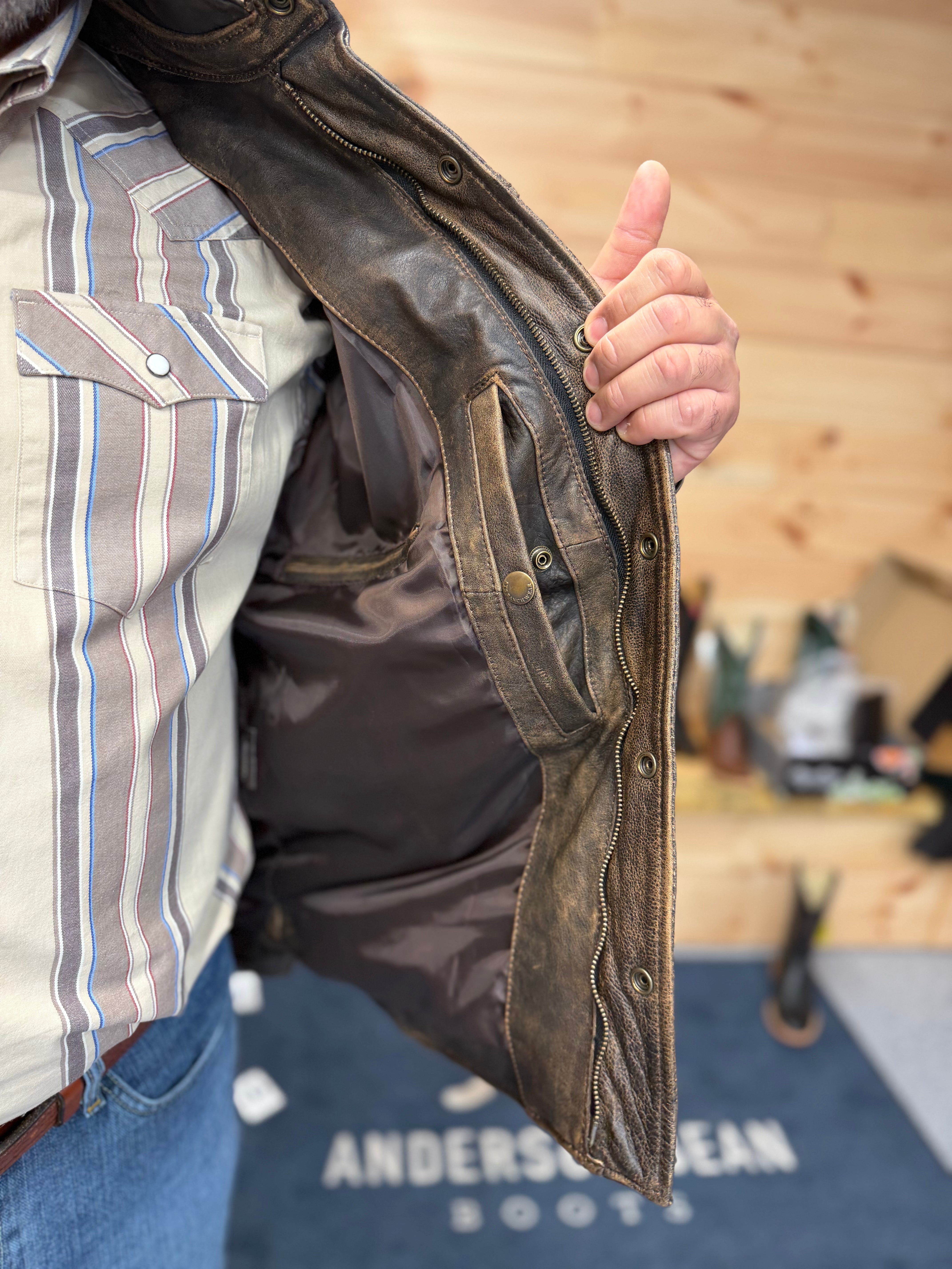 STS Ranchwear Men's Rancher Leather Jacket – Antique Bronze