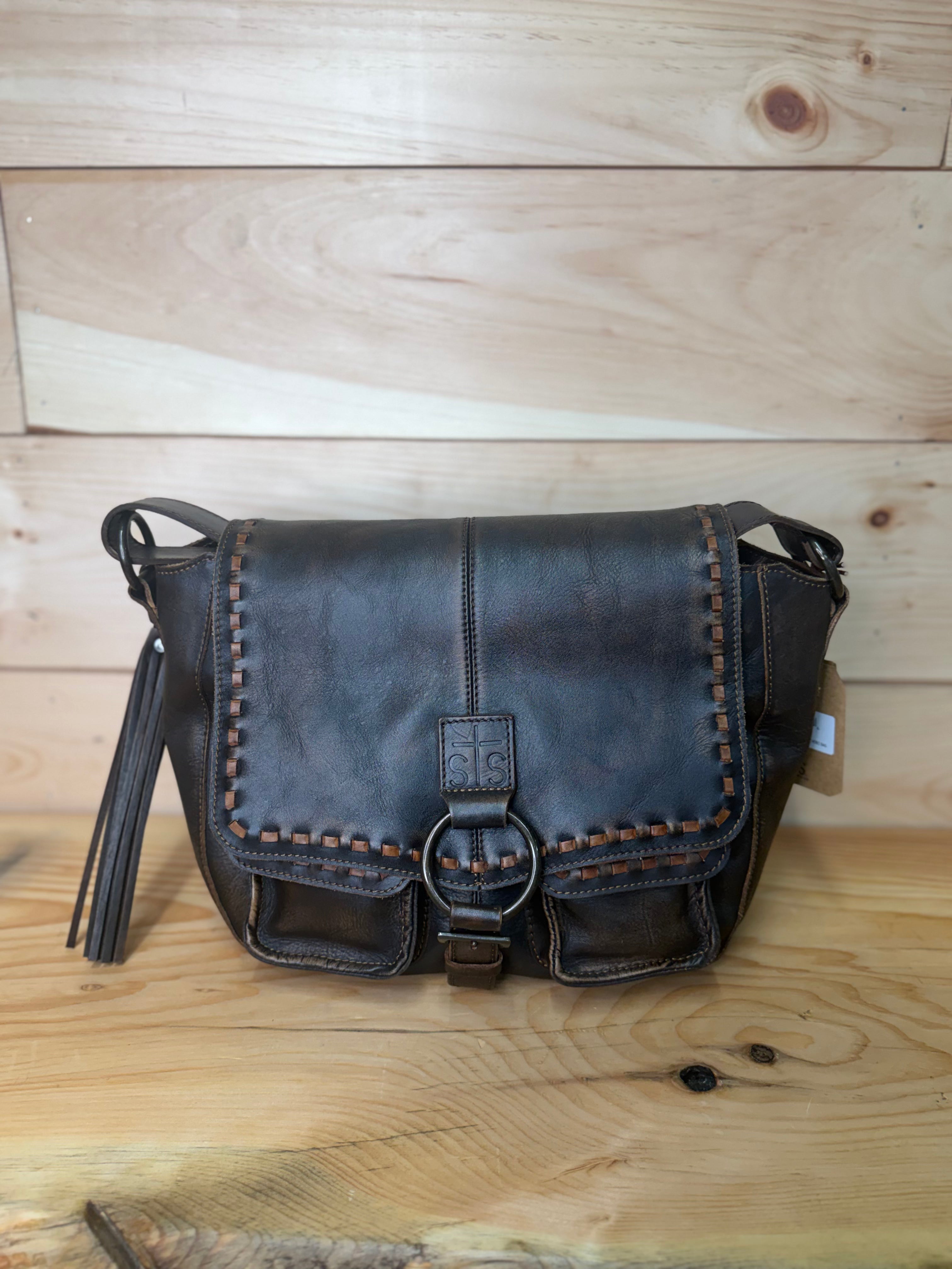STS Ranchwear Bandera Chocolate Saddle Hobo Leather Bag