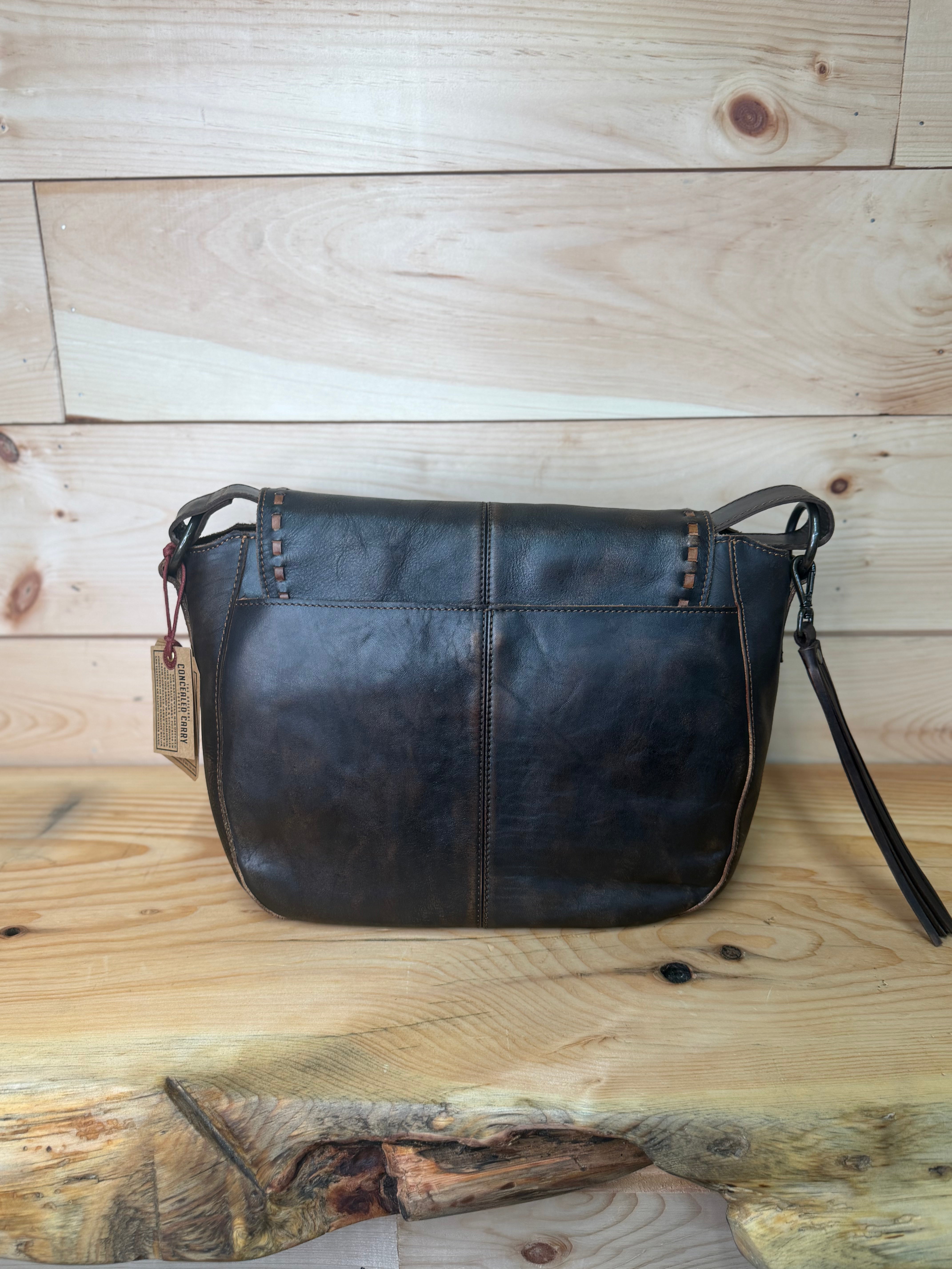 STS Ranchwear Bandera Chocolate Saddle Hobo Leather Bag