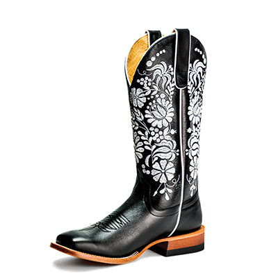 Macie Bean | Black Eyed Susan Cowgirl Boots – 13" Dylan Black Water