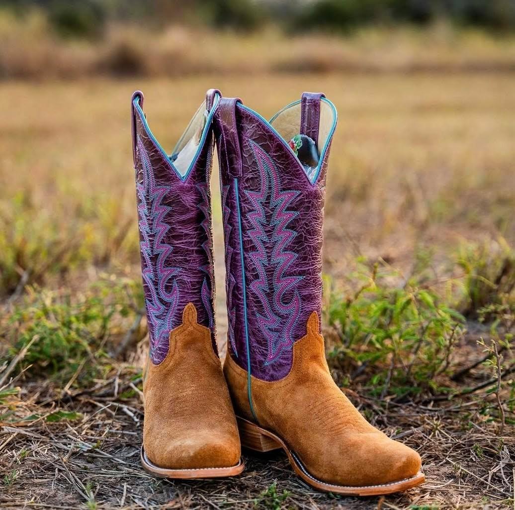 Macie Bean Top Hand | “Snuffy Waxy Commander” Cowgirl Boots – 13" Purple Nashville